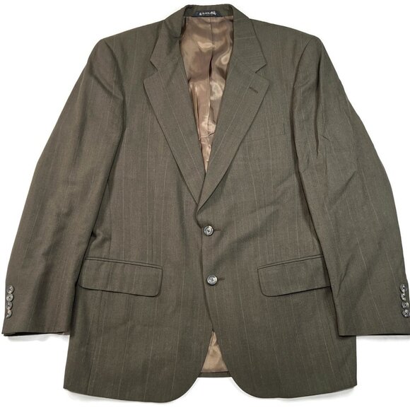Vintage‎ Burberrys Blazer Jacket 42R Brown Striped